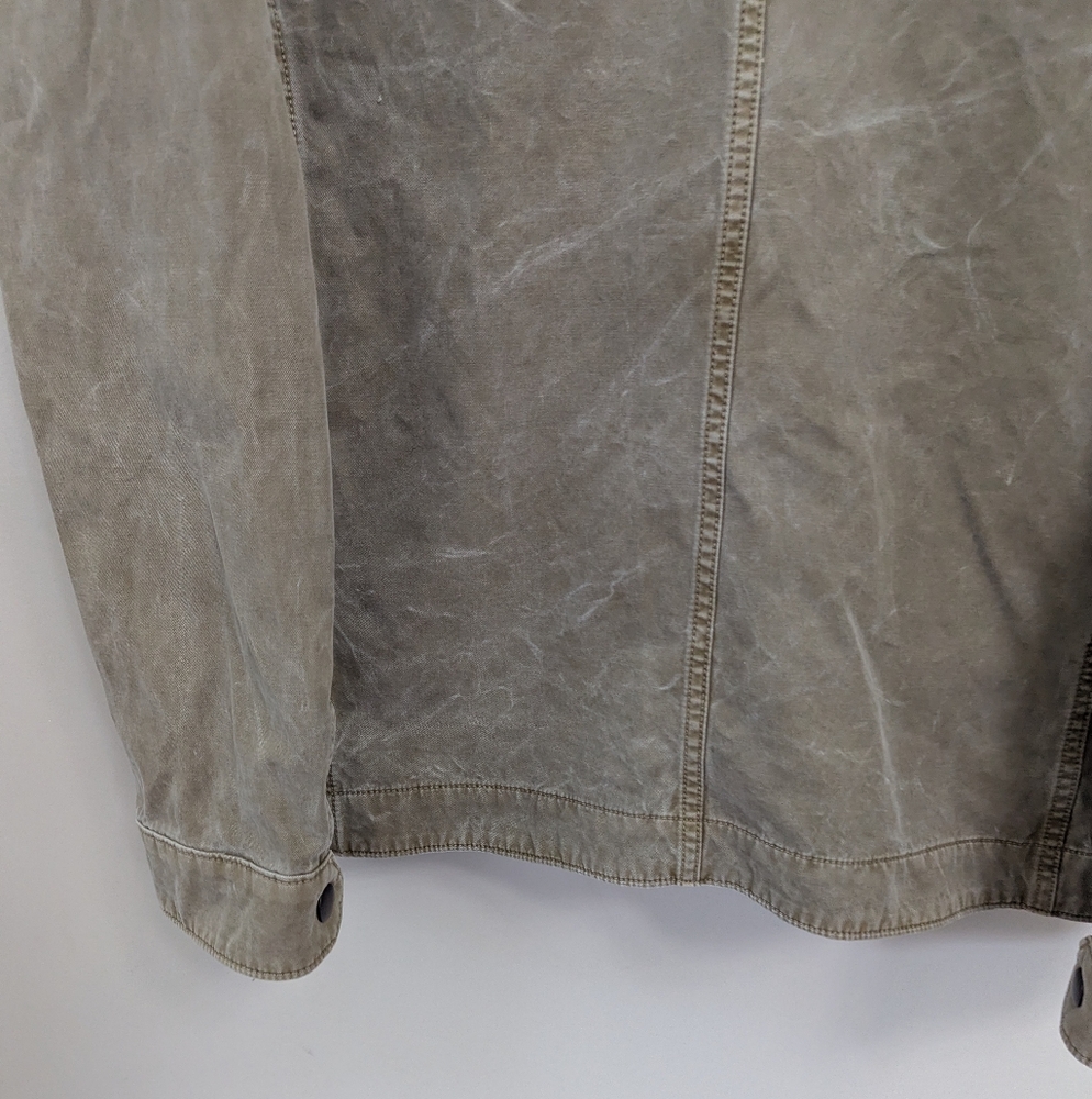 Lucky Brand Distressed Canvas Utility Cargo Jacket Ranch Rugged - Picture 9 of 12